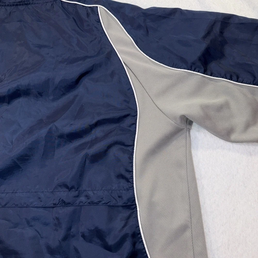 Mizuno Baseball Shirt Mens Medium Blue Gray Windbreaker Jacket Warm Up 1/4 Zip